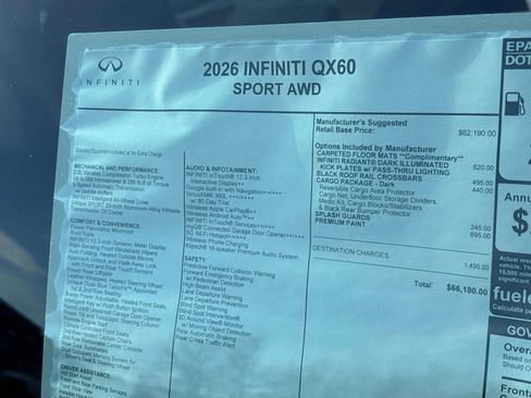 New 2026 INFINITI QX60 Sport w/ Dark Cargo Package image 19