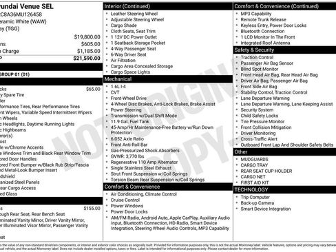 Used 2021 Hyundai Venue SEL image 16