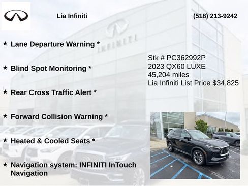 Certified 2023 INFINITI QX60 Luxe w/ Cargo Package AWD/4WD image 11