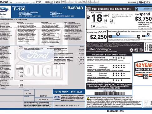 Certified 2020 Ford F150 Lariat w/ Equipment Group 502A Luxury AWD/4WD image 27