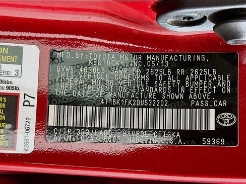 Used 2013 Toyota Camry XLE FWD image 12