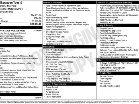 Certified 2023 Volkswagen Taos S w/ Driver Assistance Package FWD image 16