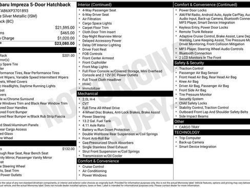 Used 2023 Subaru Impreza 2.0i image 17
