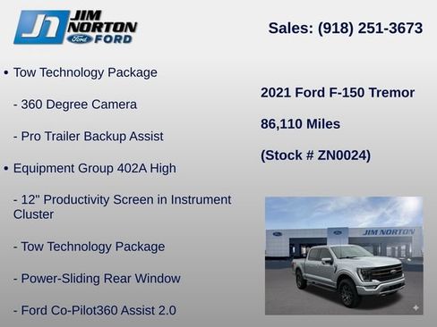 Used 2021 Ford F150 Tremor w/ Equipment Group 402A High AWD/4WD image 11