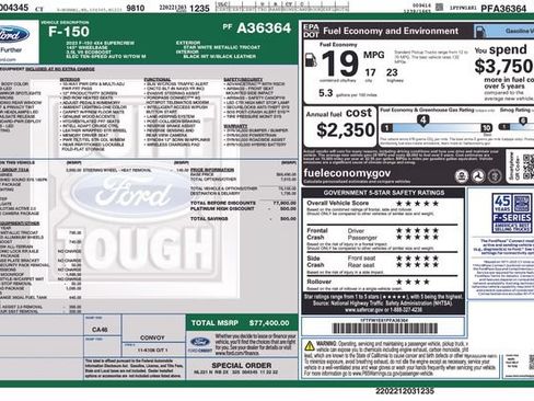 Certified 2023 Ford F150 Platinum w/ Equipment Group 701A High AWD/4WD image 34