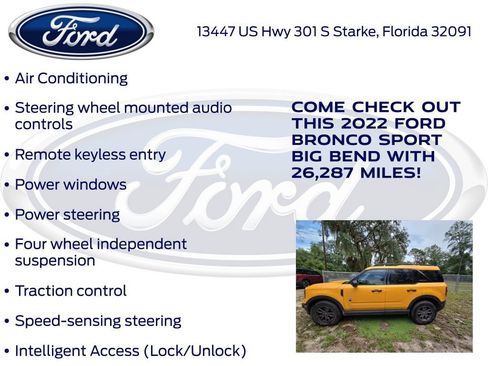 Certified 2022 Ford Bronco Sport Big Bend w/ Convenience Package AWD/4WD image 15