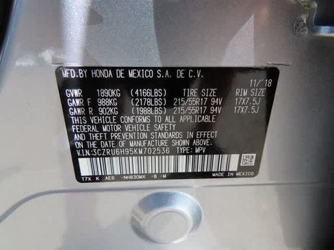 Certified 2019 Honda HR-V Touring image 25