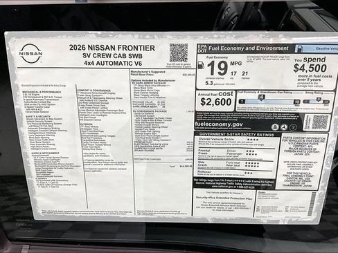 New 2026 Nissan Frontier SV w/ SV Convenience Package image 42