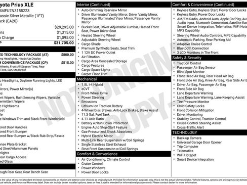 Used 2022 Toyota Prius XLE w/ Advanced Technology Package FWD image 13
