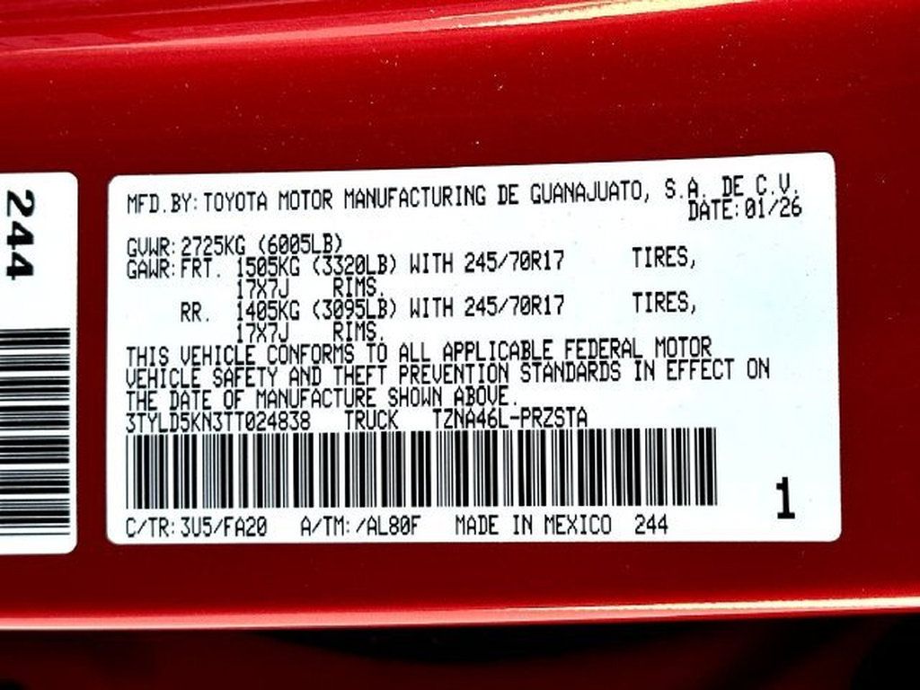 Certified 2026 Toyota Tacoma SR AWD/4WD image 32