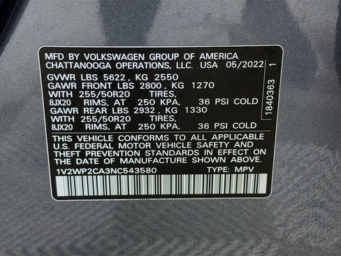 Used 2022 Volkswagen Atlas SE image 32