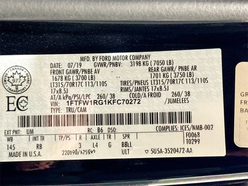 Used 2019 Ford F150 Raptor w/ Equipment Group 802A Luxury image 28