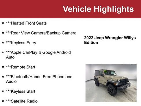 Used 2022 Jeep Wrangler Willys image 2