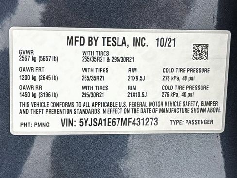Used 2021 Tesla Model S Plaid image 28