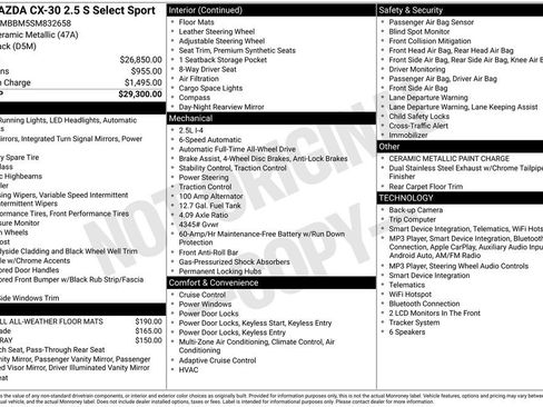 Used 2025 MAZDA CX-30 AWD 2.5 S w/ Select Sport Pkg image 6