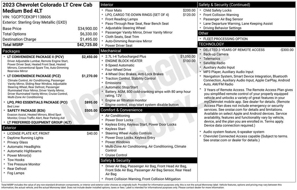 Used 2023 Chevrolet Colorado LT w/ LT Convenience Package II AWD/4WD image 65