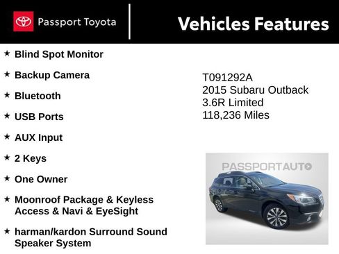 Used 2015 Subaru Outback 3.6R Limited AWD/4WD image 5