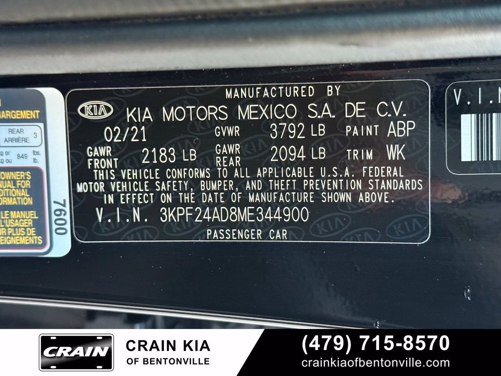 Certified 2021 Kia Forte Sedan FWD image 32