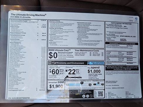 New 2026 BMW X5 xDrive50e w/ M Sport Package image 19