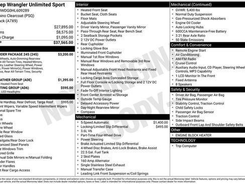 Certified 2017 Jeep Wrangler Unlimited Sport w/ Quick Order Package 24S image 5