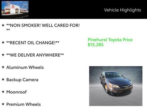 Used 2016 Toyota Camry LE w/ Moonroof Package image 13