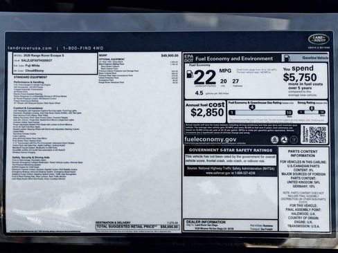 New 2026 Land Rover Range Rover Evoque S image 32