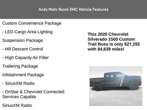 Used 2020 Chevrolet Silverado 1500 Custom Trail Boss w/ Custom Convenience Package image 15