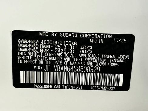 Certified 2025 Subaru WRX Limited AWD/4WD image 22