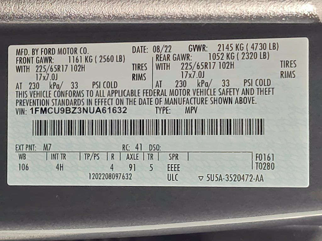 Used 2022 Ford Escape SE AWD/4WD image 52