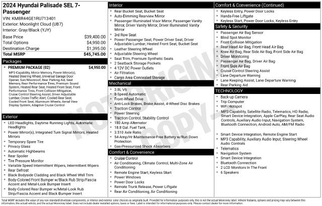 Used 2024 Hyundai Palisade SEL w/ Premium Package FWD image 52