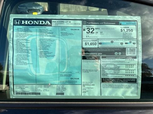 New 2025 Honda Accord SE image 29