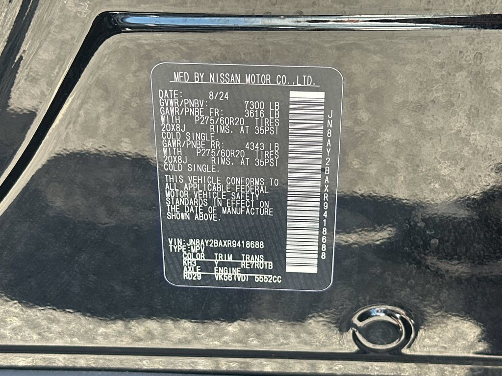 Used 2024 Nissan Armada SL w/ Midnight Edition Package RWD image 32