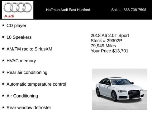 Used 2018 Audi A6 2.0T Premium w/ Cold Weather Package AWD/4WD image 12