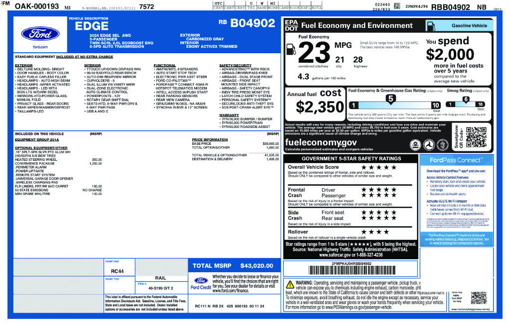 Used 2024 Ford Edge SEL w/ Convenience Package AWD/4WD image 50