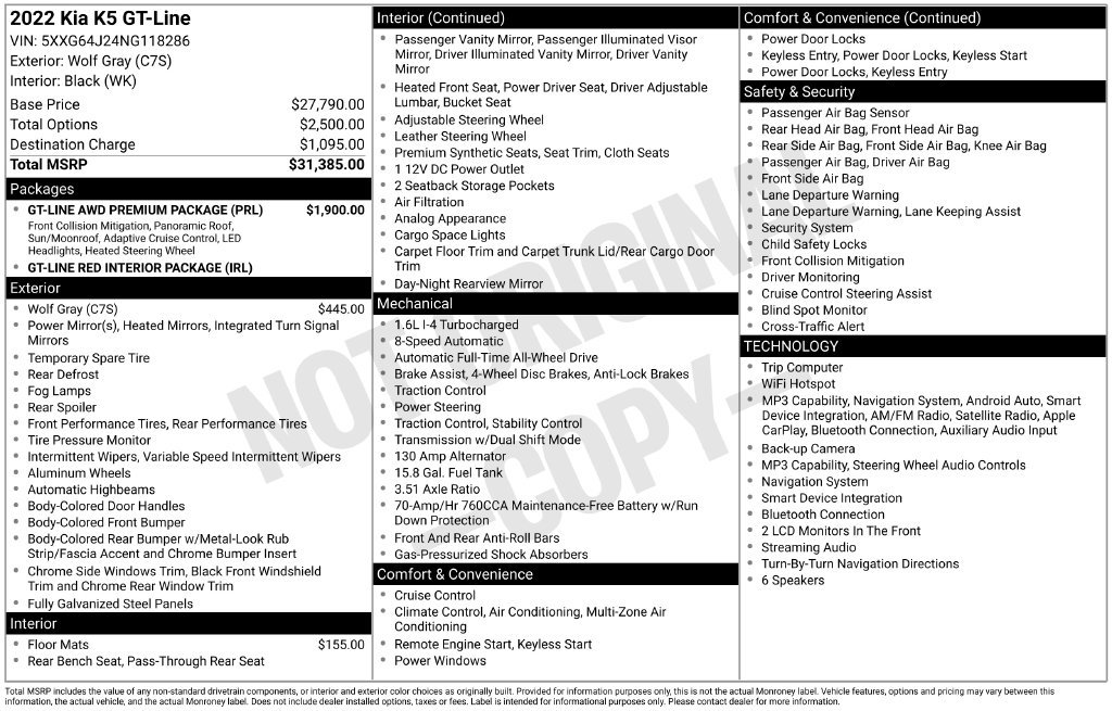 Used 2022 Kia K5 GT-Line w/ GT-Line Awd Premium Package image 24