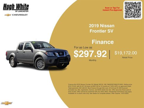 Used 2019 Nissan Frontier SV image 3