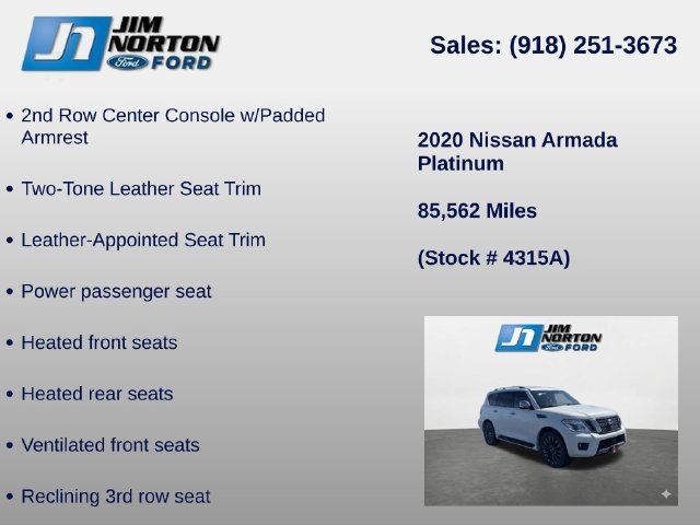 Used 2020 Nissan Armada Platinum w/ Platinum Reserve Package AWD/4WD image 16