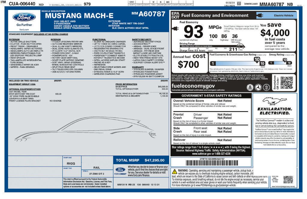 Used 2021 Ford Mustang Mach-E Select AWD/4WD image 17