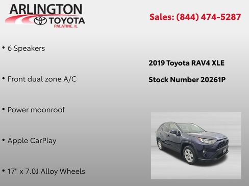 Used 2019 Toyota RAV4 XLE w/ Convenience Package AWD/4WD image 2