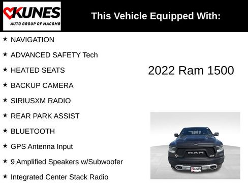 Used 2022 RAM 1500 Rebel w/ Rebel Level 2 Equipment Group image 3