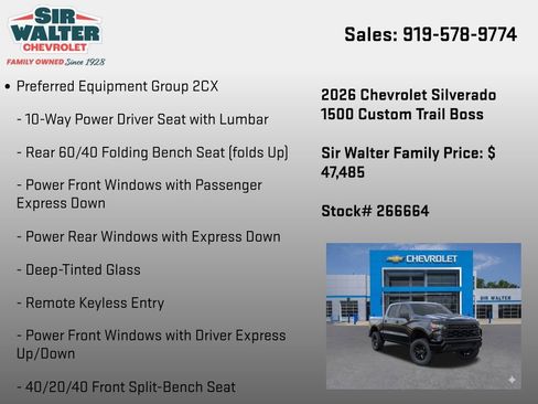 New 2026 Chevrolet Silverado 1500 Custom Trail Boss w/ Dark Appearance Package image 7