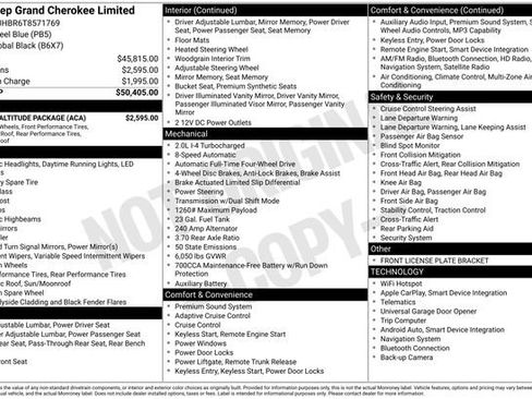 New 2026 Jeep Grand Cherokee Limited w/ Limited Altitude Package AWD/4WD image 2
