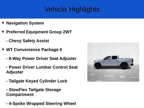 New 2026 Chevrolet Colorado W/T w/ WT Custom Package RWD image 2