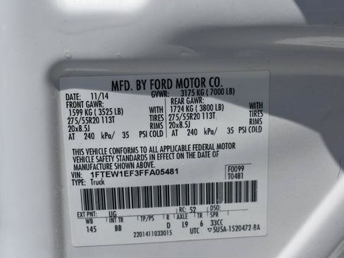 Used 2015 Ford F150 Platinum w/ Equipment Group 701A Luxury AWD/4WD image 47
