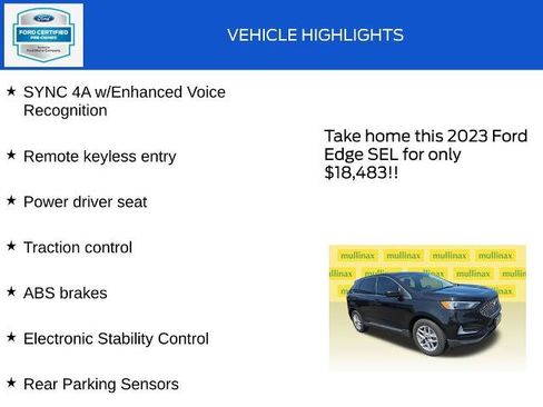 Certified 2023 Ford Edge SEL AWD/4WD image 18
