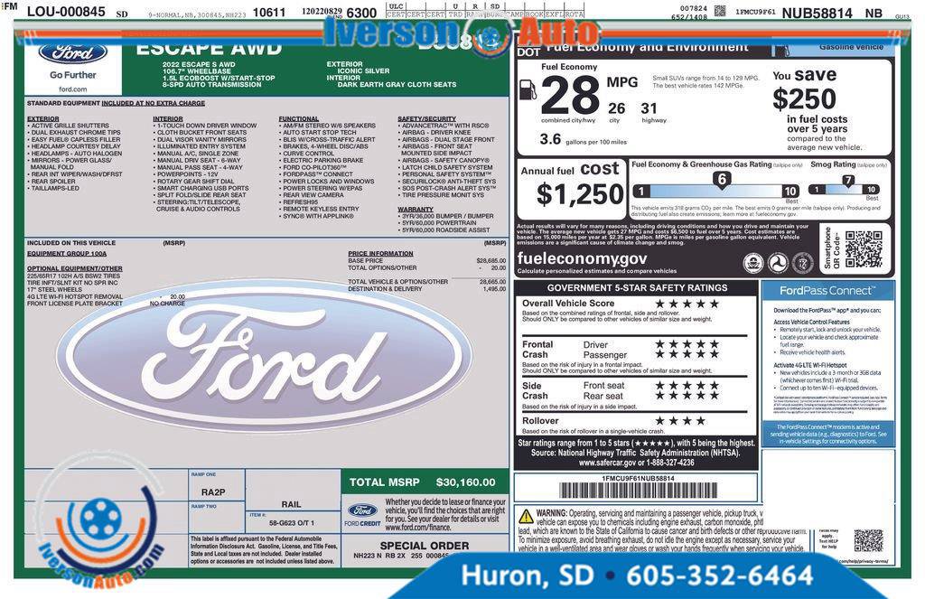 Used 2022 Ford Escape S AWD/4WD image 3
