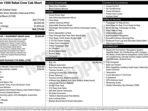 Used 2022 RAM 1500 Rebel w/ Rebel Level 1 Equipment Group AWD/4WD image 3