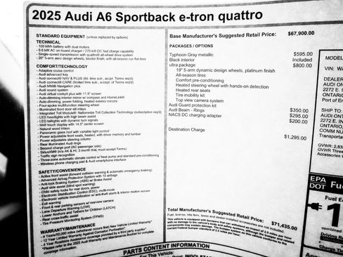 New 2025 Audi A6 e-tron Ultra image 29