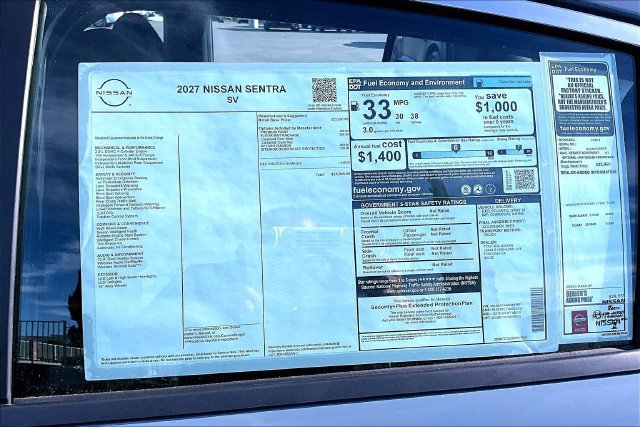 New 2027 Nissan Sentra SV FWD image 13