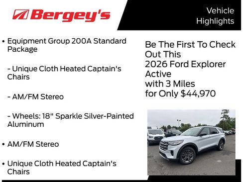 New 2026 Ford Explorer Active w/ Active Comfort Package AWD/4WD image 5
